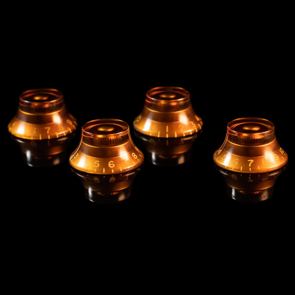 כפתורי ווליום טון לגיטרה חשמלית Amber Top Hat