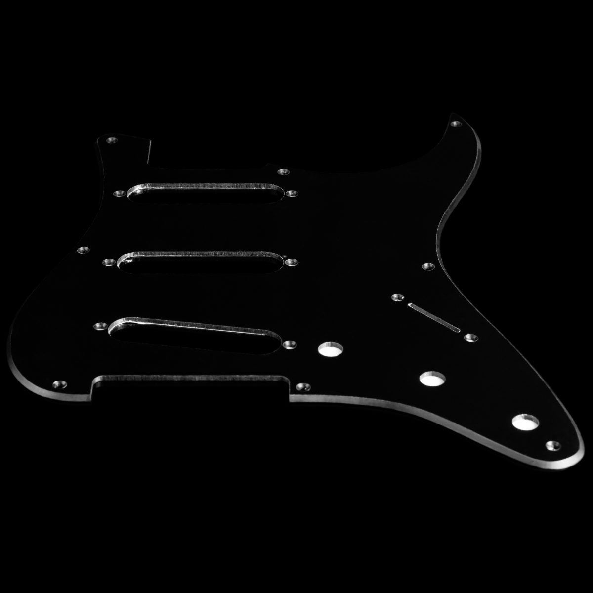 פיק גארד שחור לגיטרה חשמלית סטראט Strat 1 Ply