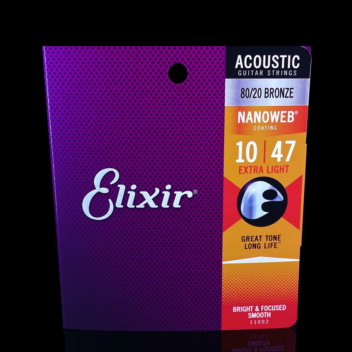סט מיתרים לגיטרה אקוסטית אליקסיר 10-47 Elixir Nanoweb 80/20 Bronze