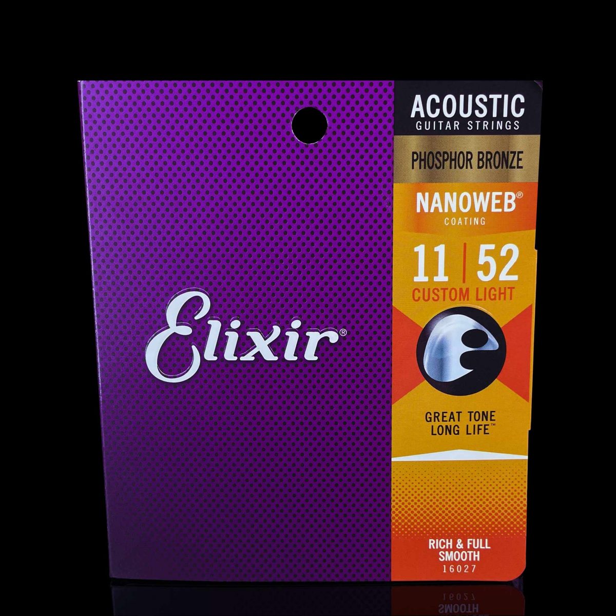 סט מיתרים לגיטרה אקוסטית אליקסיר 11-52 Elixir Nanoweb Phosphor Bronze
